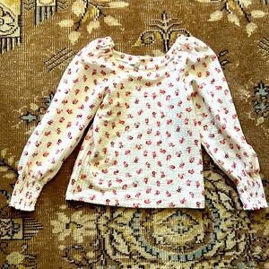 Loft puffy sleeved rose shirt